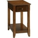 thumbnail image 1 of Mesa auxiliar Acme Bertie de madera con 1 cajón y estante de nogal, 1 of 7