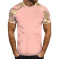 thumbnail image 2 of MNCEKFOD Men's Basic T Shirts 2025 Casual Trendy Printed Camo Round Neck Short Sleeved Tshirts Leisure Mens Tops Pink L, 2 of 5
