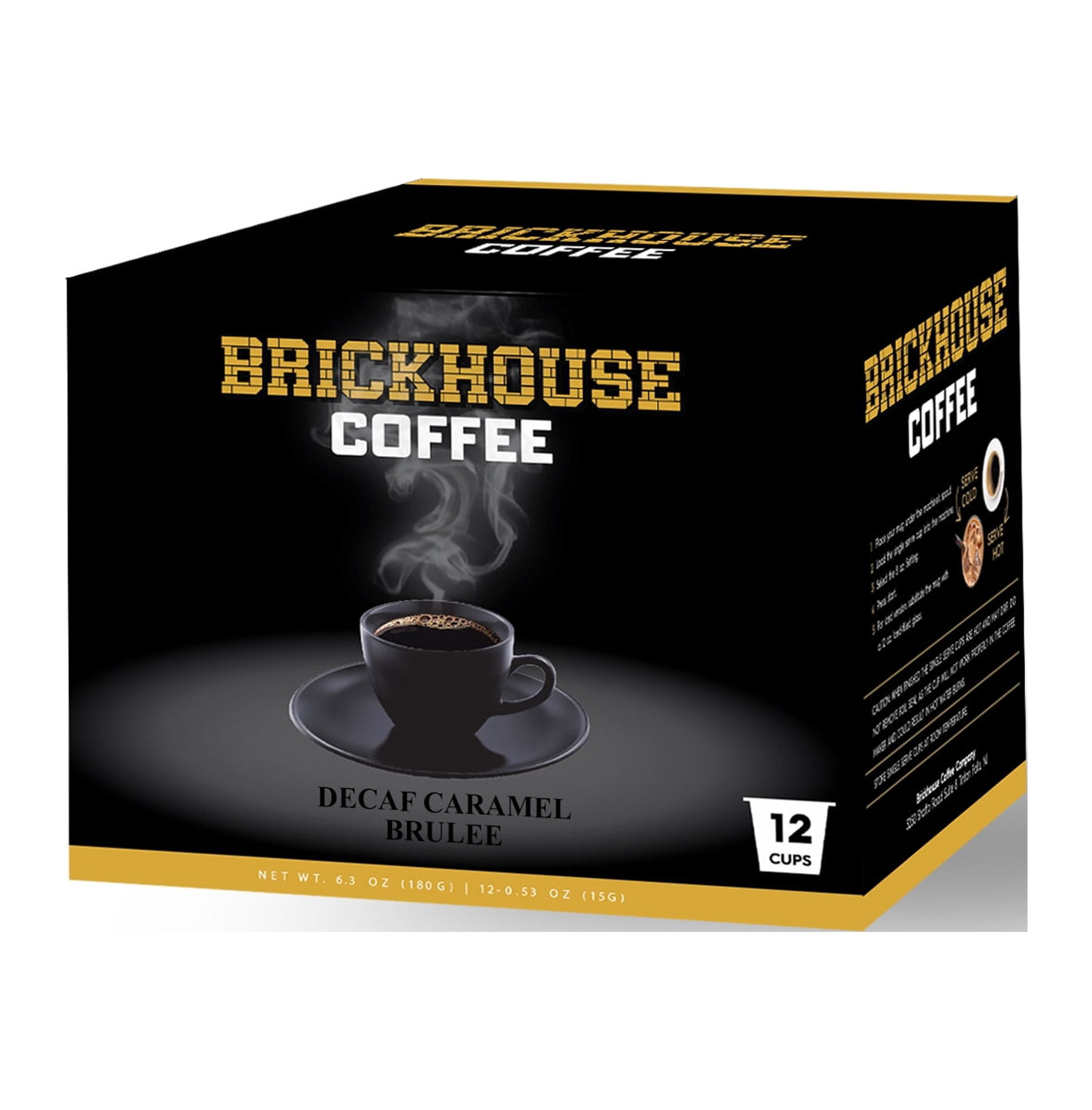 Brickhouse Decaf Caramel Brulee Single Serve Cups, 72 Count Coffees Flavored K-cup pods
