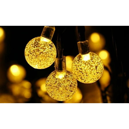 Solar Powered LED String Ball Lights Warm White LED Lighting Decorations Holiday Christmas (Best Solar Christmas Lights Reviews)