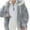 Gray A, variant on Elainilye Fashion Womens Coats Plus Size Winter Warm Loose Plush Fleece Jacket Zip Hooded Jacket Coat,Black