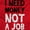 Red, variant on Need Money Not Job Work Lazy Cash Plus Size Crewneck Graphic Tee Shirt Brisco Brands 2X