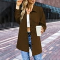 thumbnail image 4 of Lilgiuy Women Fashion Casual Solid Color Buttons Tops Turndown Collar Long Sleeve Hoodless Casual Outwear for Going Out, 4 of 4