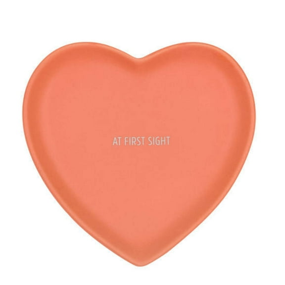 At First Sight Heart Trinket Ring Dish Tray - Coral
