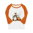 thumbnail image 4 of Abcomgle Girls Halloween Shirts 10-12 Spooky Spooky Skeleton Graphic Tee Shirts for Girls Crewneck 3/4 Raglan Sleeve T-Shirts for Kid Girls Fall Funny Holiday Tee Top Girls,2-3 Years, 4 of 4