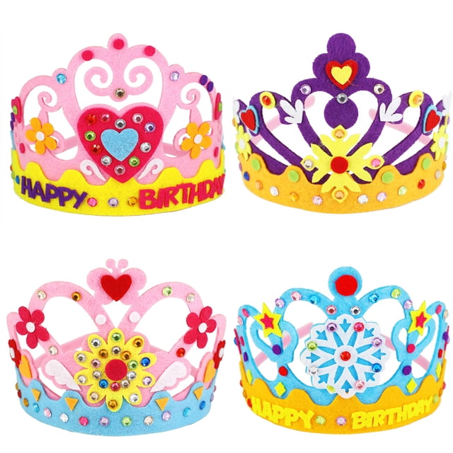 Uds. DIY sombrero de corona tocado de princesa divertidos juguetes hechos a mano para niños manualidades para fiesta de cumpleaños