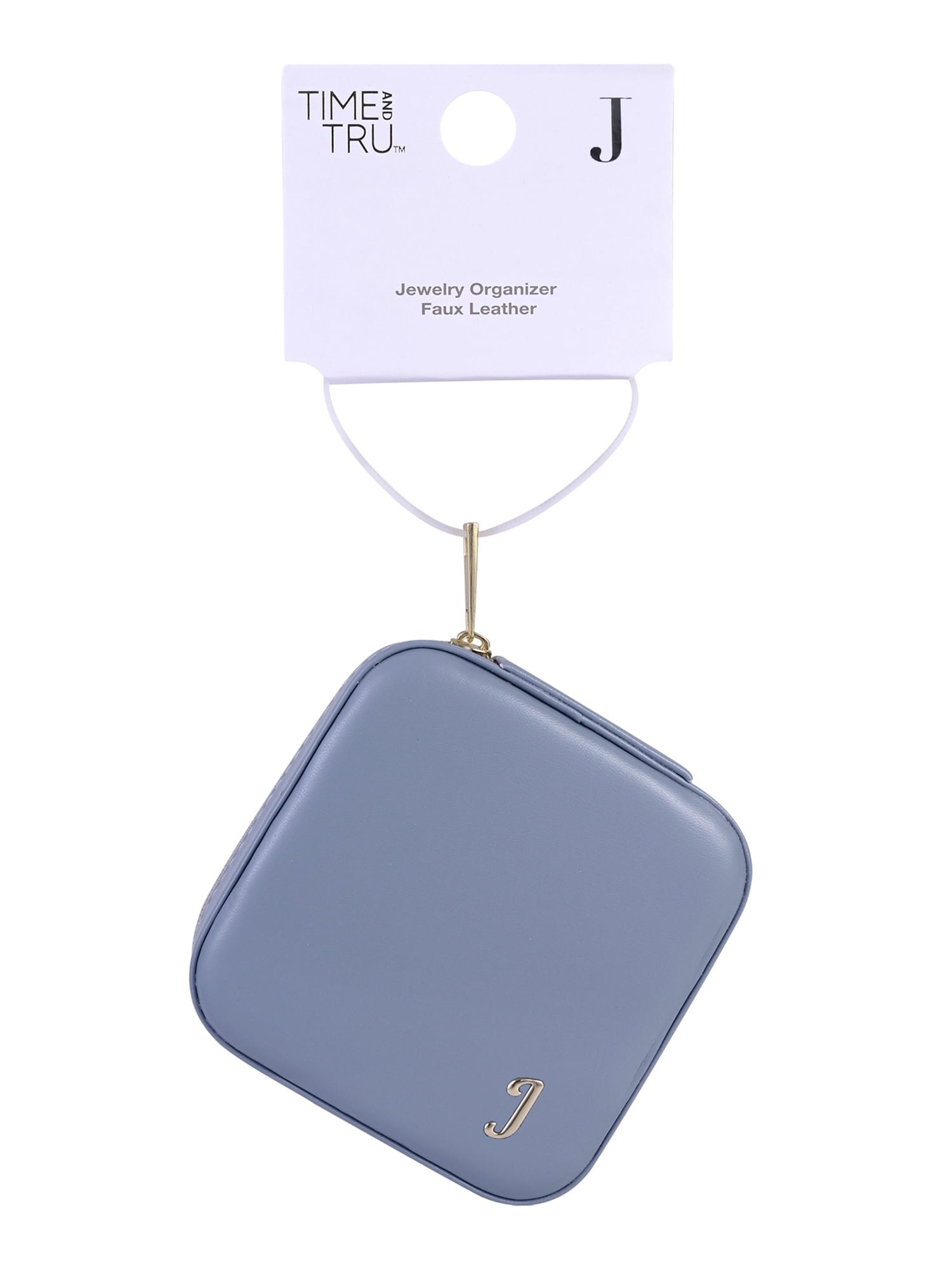 Time and Tru Goldtone/Blue Initial "J" Square Jewelry Organizer