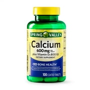 Spring Valley Calcium 600 mg plus Vitamin D3 20 mcg Coated Tablets, 250