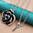 thumbnail image 1 of Dong-collar con colgante de circonita AAA para mujer, de Plata de Ley 925, flor Rosa Negra, cadena de 16-30 pulgadas para mujer, joyería con dijes de boda, 1 of 2