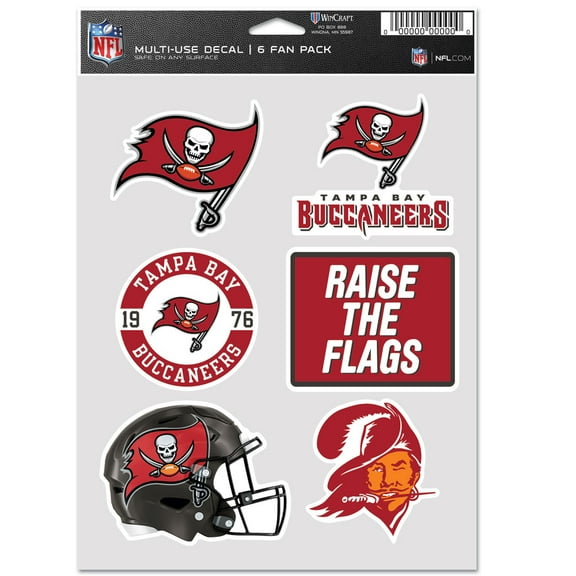 NFL Tampa Bay Bucs Prime 5" x 7.75" Six Fan Decal