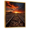thumbnail image 2 of Designart "Sunset Over Train Tracks I" Train Floater Framed Canvas Prints, 2 of 5