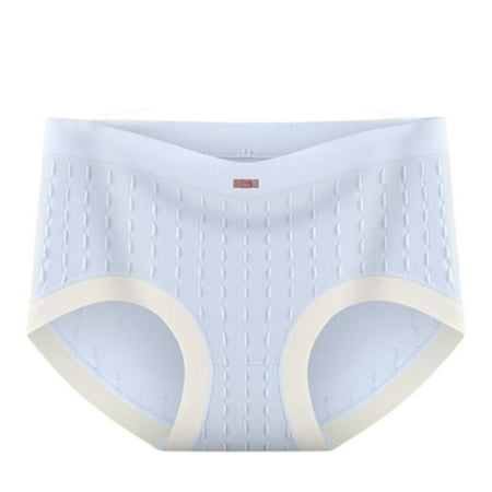 Scyoekwg Womens Underwear Stretchy Comfort Hipster Panties Mid Waisted Underwear Butt Lifting Ladies Underpants Patchwork Briefs(Light Blue Free Size)