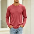 thumbnail image 2 of ZRGHAOYLQ Men's Long Sleeve Lounge Pajama Lightweight Quick Dry Lightweight Casual Tee Shirts Breathable Comfortable Crewneck Tops, 2 of 9