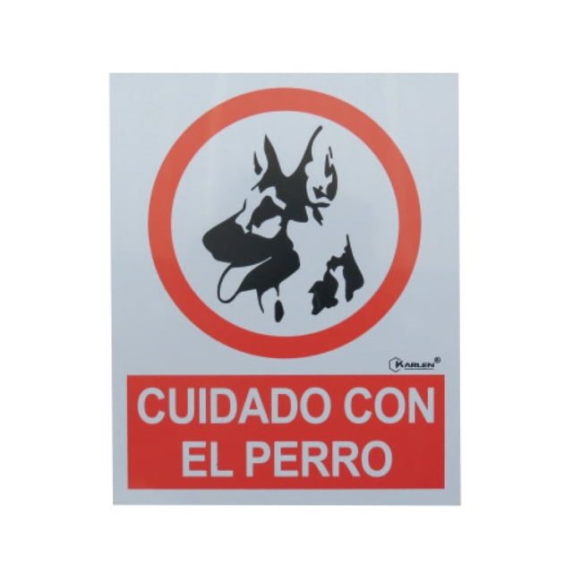 Señal "Cuidado Con El Perro" 20x25cm KARLEN 20 x 25