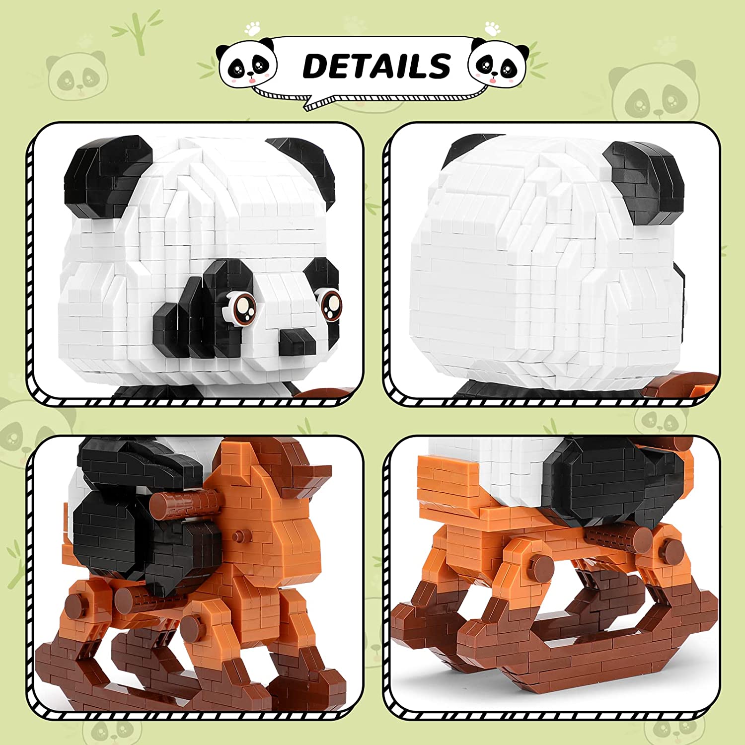 Set Di Mini Blocchi Da Costruzione Panda 2 In 1 – Mattoncini Micro Per Bambini 3+ Anni