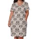thumbnail image 2 of Vestido holgado con bolsillos y estampado de setas de damasco en tonos neutros, elegante, holgado, para mujer, 2025, vestidos de noche para mujer., 2 of 6