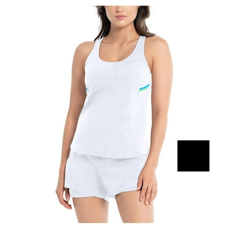 

Lucky In Love Women`s Uptempo Tennis Tank with Bra ( SMALL Black )