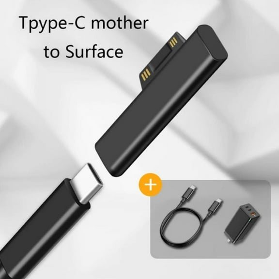 Type C Female Plug Surface Connect to USB-C Charging Cable Converter Adapter Portable Laptop Chargers Support 45W 15V 3A
