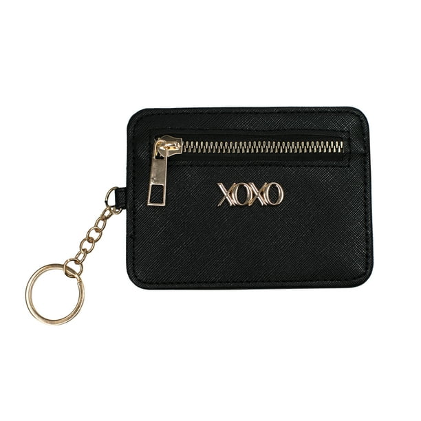 XOXO Women's Mini Black Saffiano Leather Key Card Id Coin Case Wallet -  Walmart.com