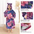 thumbnail image 3 of FORMRS Wearable Blanket Hoodie with Sleeves for Kids Cozy Flannel Sweatshirt, Vibrant Art Flowers, 3 of 7