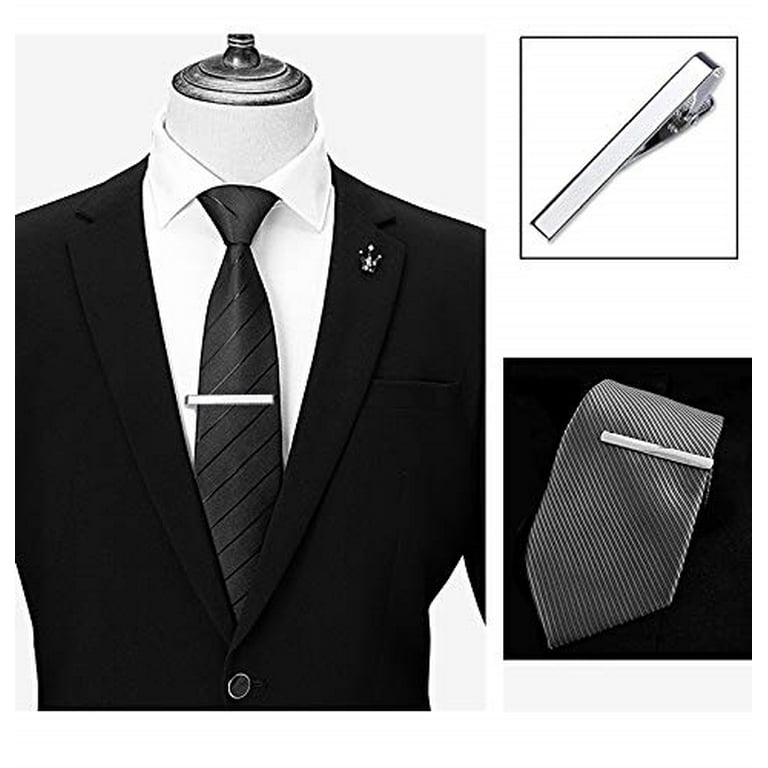 Dicasser 5PCS Copper Men's Tie Bar Clips Fashion Necktie Clip Tie Pins Set  Men's Tie Accessories 