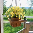 thumbnail image 3 of 6 piezas de margaritas artificiales, follaje falso para exteriores, plantas de imitación para ventana, hogar, boda, decoración de oficina, 3 of 7
