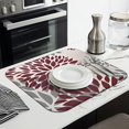 thumbnail image 3 of Red and Gray Floral Pattern Dish Drying Mat for Kitchen 1 Pack, Ultra Absorbent Microfiber Dishes Drainer Mats,16"x18", 3 of 6