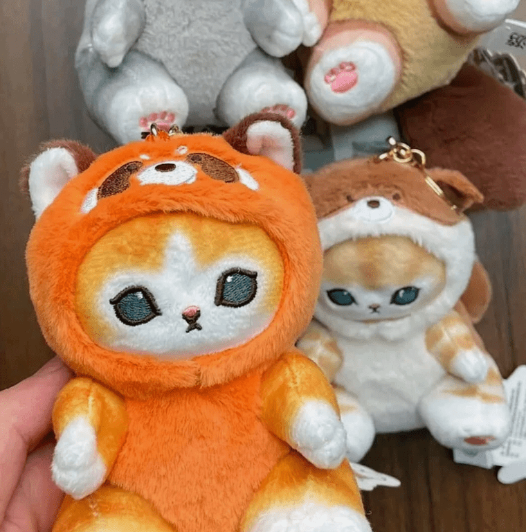 ALL 4 Types Mofusand Plush Doll Keychain Cute Key Chain Bag Stuffed Animals Gift