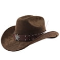 thumbnail image 3 of Western Cowboy Hat With Curved Brim For Outdoor Travel And Riding Adventures In Country Style, 3 of 3