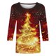 thumbnail image 5 of Fiudx Camisetas para Mujer Camiseta de Manga 3/4 con Cuello Redondo y Estampado Navideño para Mujer, Jersey con Cuello Redondo, Top/Camisa de Manga Larga con Cuello Redondo, 5 of 5