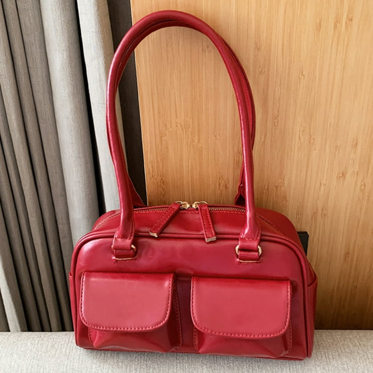 Red Designer Shoulder Bags, Red Designer Bag Leather