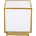 thumbnail image 3 of Meridian Furniture Glitz White Faux Marble Top End Table with Gold Metal Base, 3 of 5