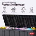 thumbnail image 4 of Keter Kentwood 92 Gallon Resin Deck Box-Organization and Storage for Patio Furniture Outdoor Cushions, Throw Pillows, Garden Tools and Pool Floats, Graphite, 4 of 10