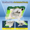 thumbnail image 7 of 3in1 Rotating Stand Case for Xiaomi Redmi Pad SE 8.7 inch 2024 with Hand/Shoulder Strap, Shockproof Rugged, Green, 7 of 7
