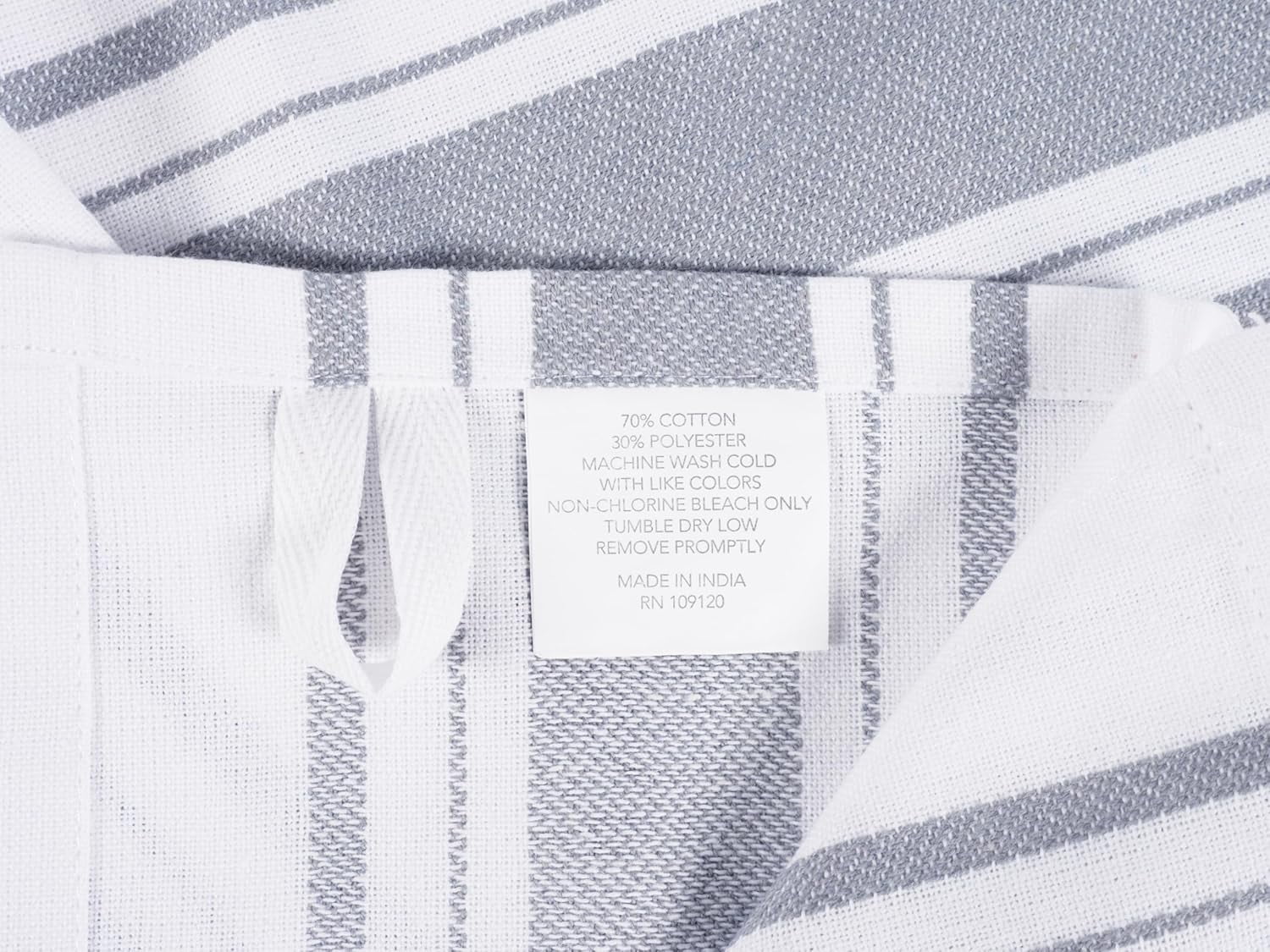 KAF Home Set of 10 Terra Kitchen Towels, GRS Certified & Multi-Purpose Dish Towels, Light Gray