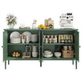 thumbnail image 1 of Modern 59" Green Sideboard Buffet Cabinet – 4 Doors, 2 Adjustable Shelves, Spacious Storage – Console Table for Living Room, Dining Room, Kitchen, Entryway – Green, 1 of 8