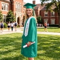 thumbnail image 5 of Kindergarten Graduation Gown Cap Set Printed Stole 2026 Congrats Grad Outfit With Tassel & Certificate (14 Years, Green), 5 of 7