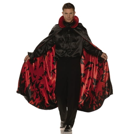 Satin Red Bat Cape Adult Male Halloween Costume Accessories - One