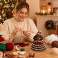 thumbnail image 5 of Animal Christmas Tree Crochet Kit, DIY Handmade Ornament with Pearl Beads Bow, Beginner Friendly Crochet Craft Set for Adults, 5 of 5