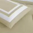 thumbnail image 6 of Chezmoi Collection Caprice 7-Piece Hotel Style Comforter Set Queen Size, Tan/White Square Pattern Color Block Bedding with Decorative Pillows, Luxurious Lightweight All Season Bed Set, 6 of 9