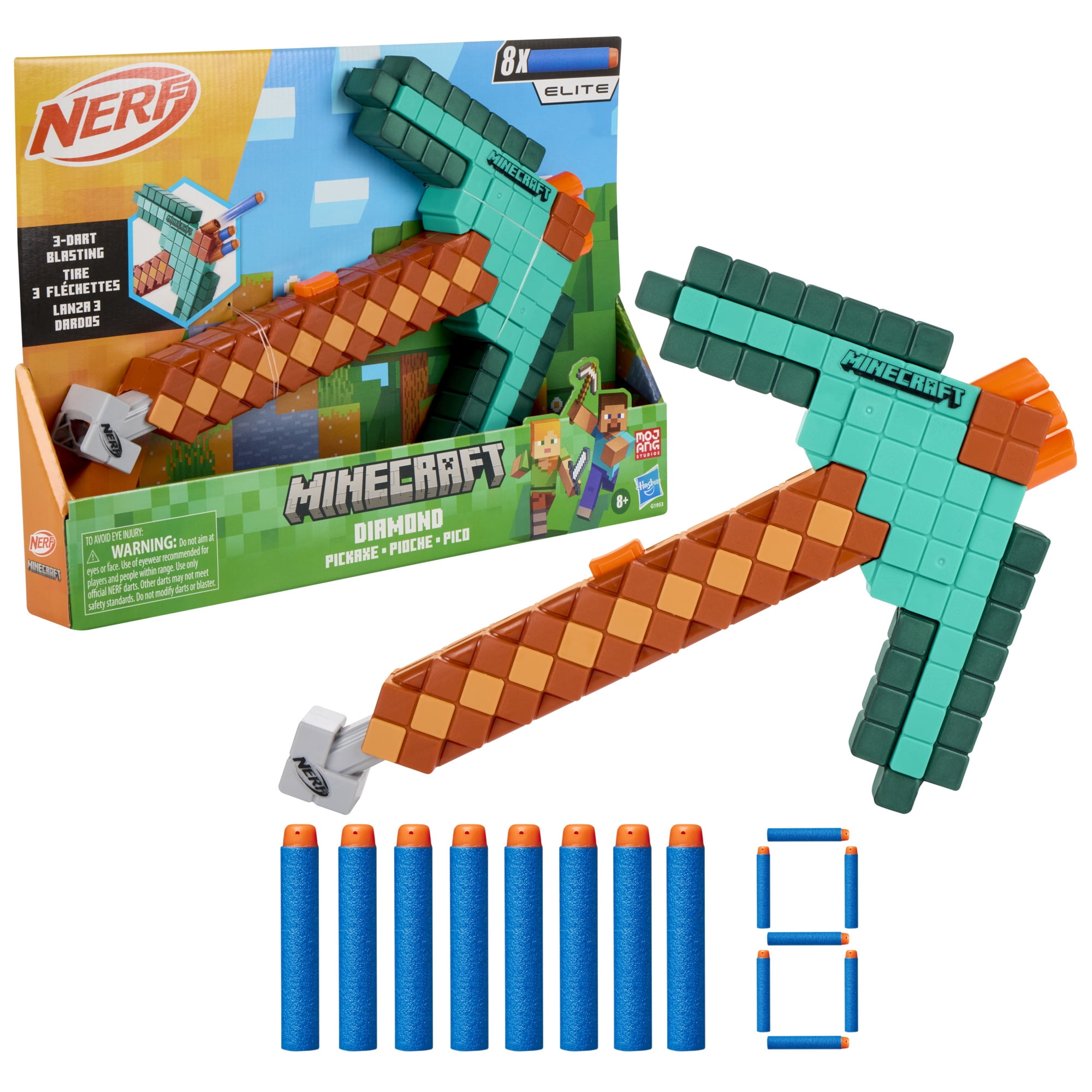 Nerf, Minecraft Sabrewing Motorized Blaster Bow with 8 Darts and