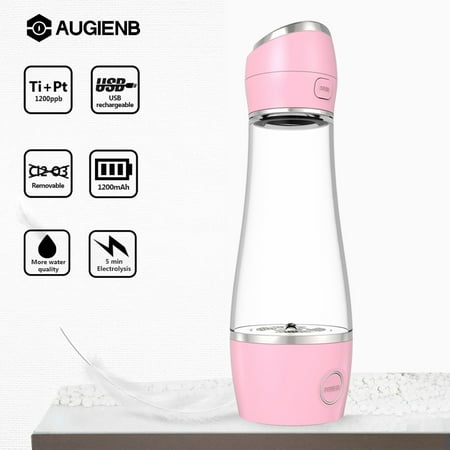 AUGIENB 280ML Alkaline Water Bottle Hydrogens Rich Water Bottle Energy Generator Maker Ionizer BPA-free USB