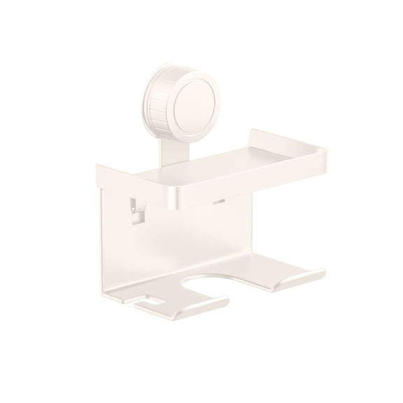 Yooshoverk Suction Cup Hair Dryer Holder - No Drill Bathroom Organizer for Blow Dryer - Wall Mount Storage Rack with Hook - Strong Adhesive for Tile, Glass