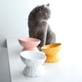 thumbnail image 4 of Cuencos elevados de cerámica para gatos, cuenco inclinado para comida para gatos, platos de alimentación para mascotas de porcelana, protege la columna vertebral de las mascotas, 4 of 5