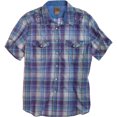 thumbnail image 1 of Vintage Red Mens Plaid Snap Front Button Up Shirt, Púrpura, X-Large Vintage Red Botones al frente, 1 of 1