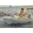 thumbnail image 4 of Henry Scott Tuke 24x18 Black Modern Wood Framed Wall Art Titled - Man In a Rowing Boat, 4 of 6