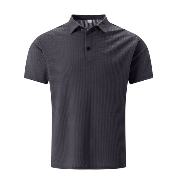 Dresfit Polo Shirts Men Textured Ice Silk Golf Shirt 2026 Summer Quick Dry Short Sleeve Athletic T-Shirt Knit Breathable Tennis Tees Gray 3XL