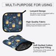 thumbnail image 3 of Yayeee Oven Mitts and Pot Holder Set of 4 Heat Resistant Kitchen Gloves Baking Hot Pad, Blue Fireflies Pattern, 3 of 5
