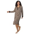 thumbnail image 3 of Aria Women’s Cozy Jersey Long Sleeve Henley 46” Sleepwear Lounger, Sizes XS-4X, 3 of 8