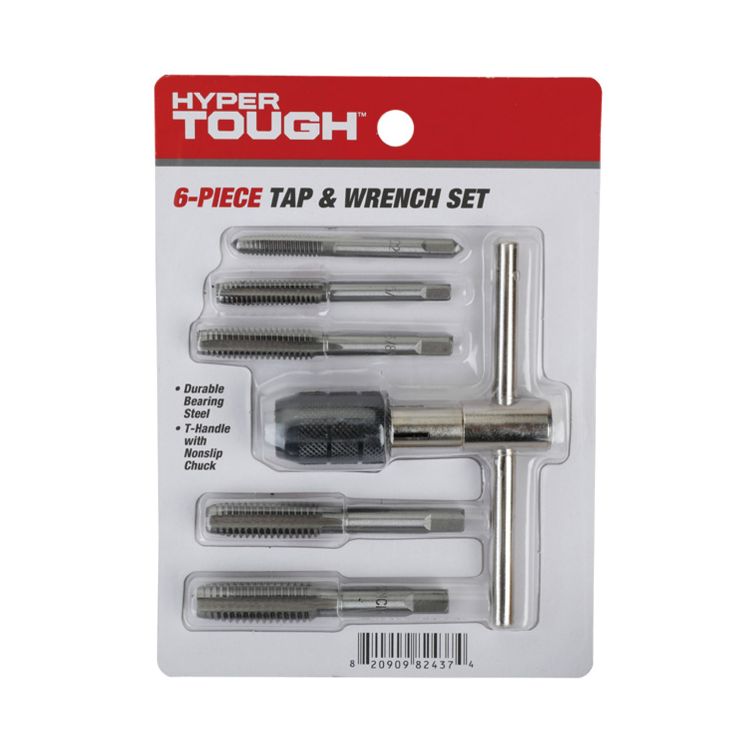 Juego de 6 Machos de Roscar SAE Ajustables y Llaves de T Hyper Tough 7